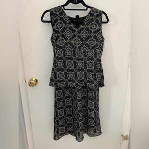 Chapter One Black/Tan/Gray XS Petite Skirt Set